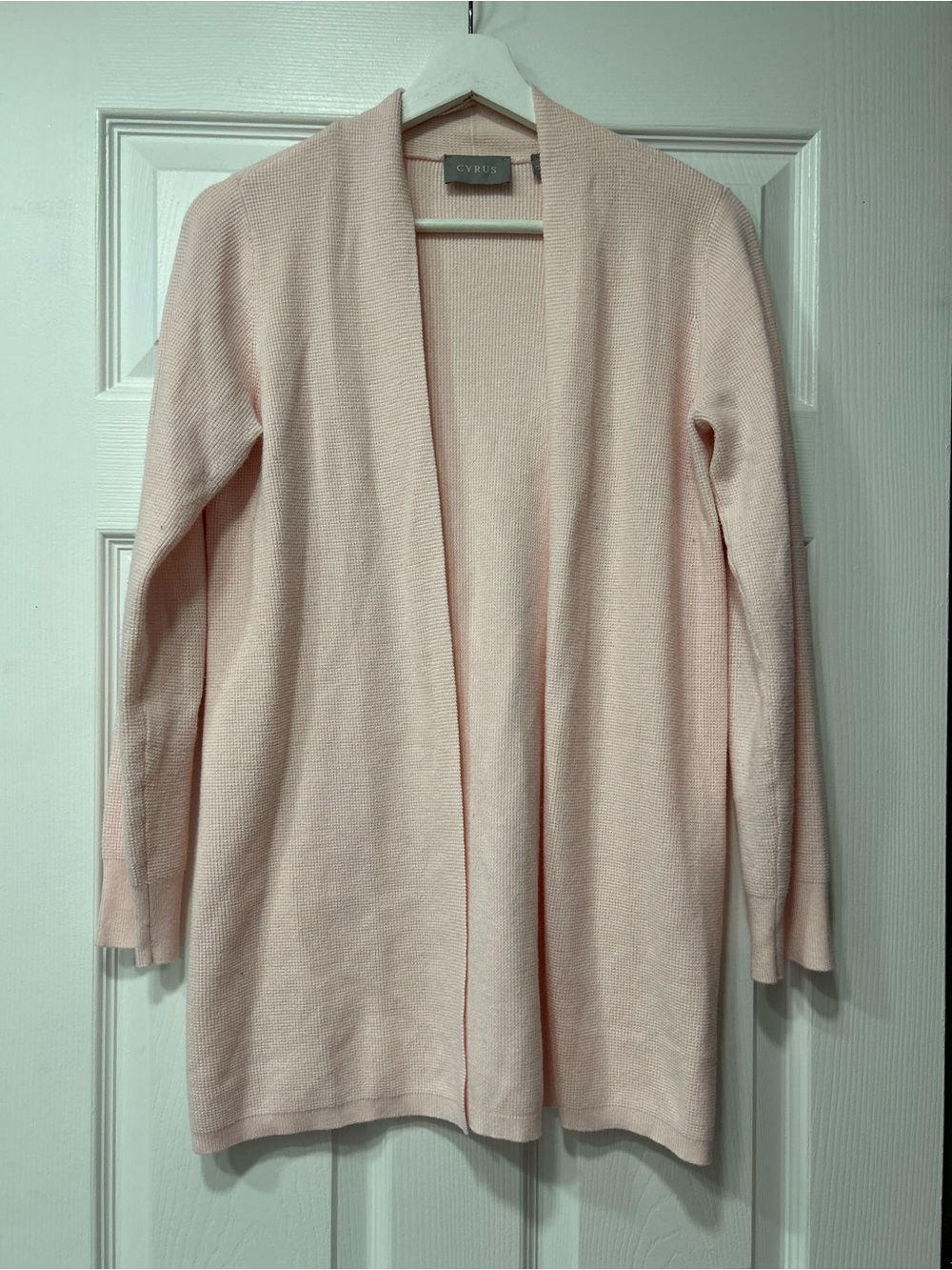 Cyrus Open-Front Knit Cardigan - Pale Pink